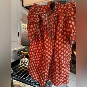 Hunter bell silk ruffle top size m